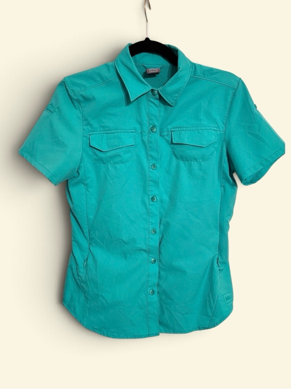 REI Short-Sleeve Button-Down Shirt in Teal
